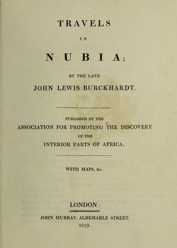 Cover for Travels in Nubia