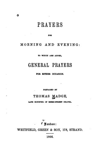Cover for Prayers for Morning and Evening: To which are Added General Prayers for Either Occasion