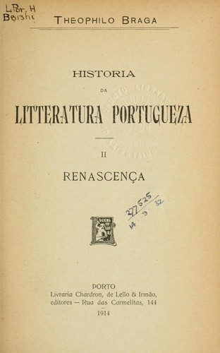 Cover for Historia da litteratura portugueza
