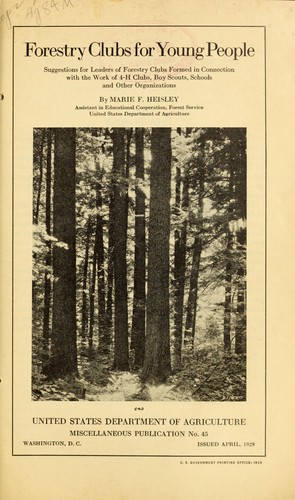 Cover for Forestry clubs for young people