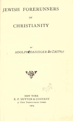 Cover for Jewish forerunners of Christianity