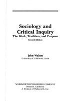 Cover for Sociology and critical inquiry