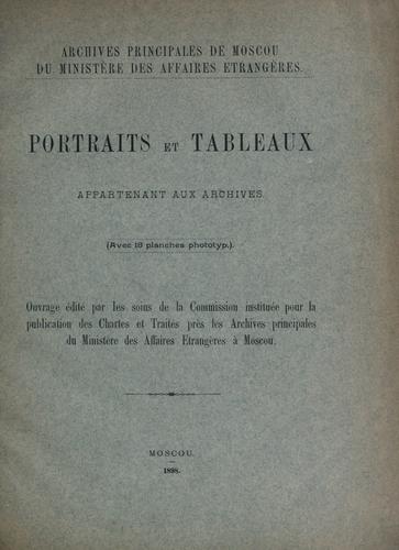 Cover for Portraits et tableaux appartenant aux Archives.