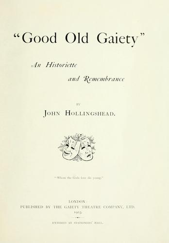 Cover for "Good old Gaiety"