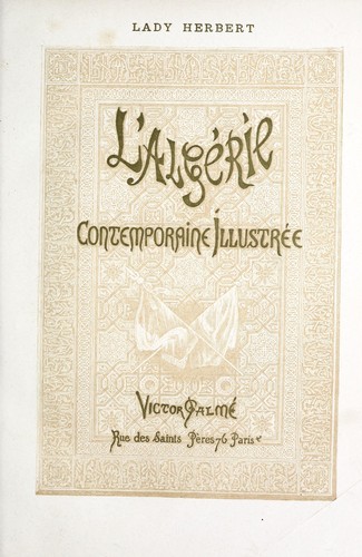 Cover for L'Algérie contemporaine illustrée
