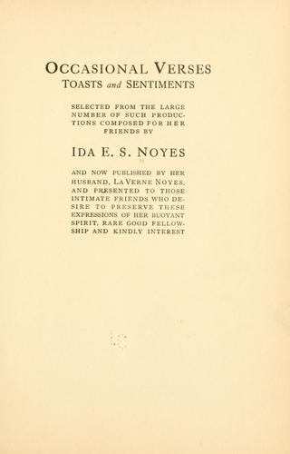 Cover for Occasional verses