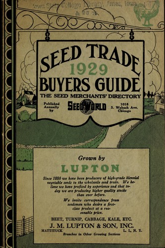 Cover for Seed trade buyer's guide, 1929