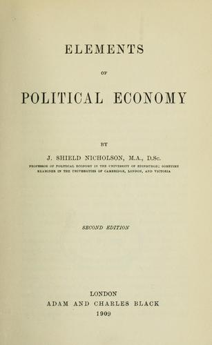 Cover for Elements of political economy