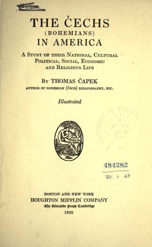 Cover for The Cechs (Bohemians) in America