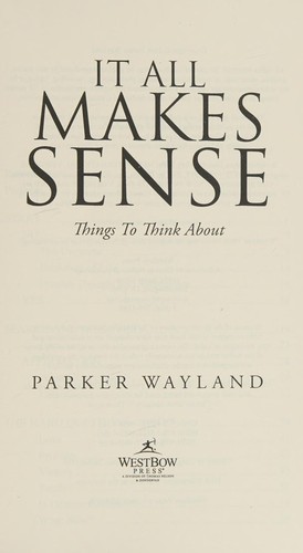 Cover for It all makes sense