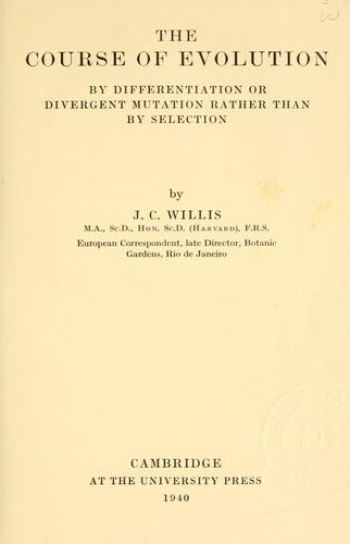 Cover for course of evolution by differentiation or divergent mutation rather than by selection