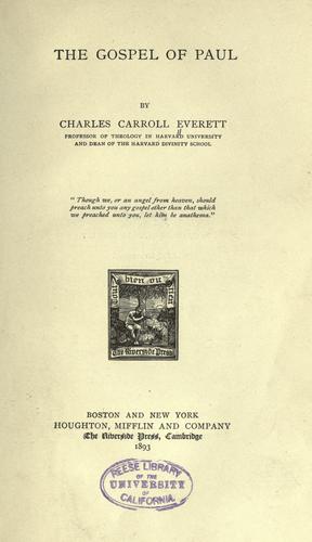 Cover for The gospel of Paul.