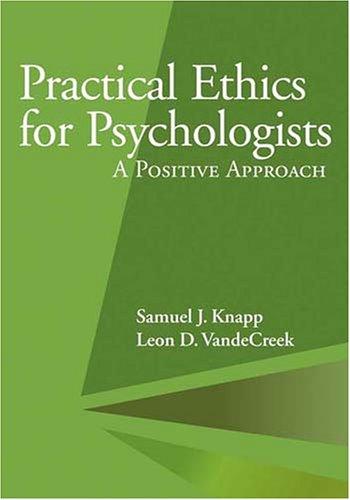 Cover for Practical ethics for psychologists