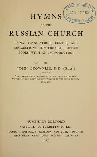 Cover for Hymns of the Russian church