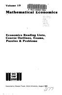 Cover for Mathematical economics
