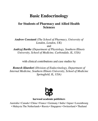 Cover for Basic endocrinology for students of pharmacy and allied health sciences