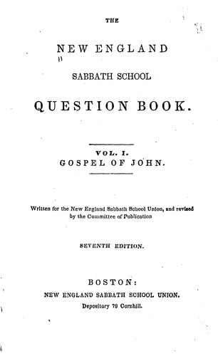 Cover for The New England Sabbath School question book
