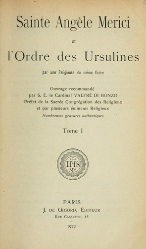 Cover for Sainte Angèle Merici et l'Ordre des Ursulines