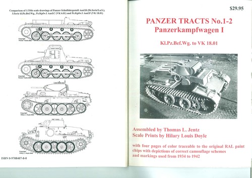 Cover for Panzerkampfwagen I - Kl.Pz.Bef.Wg. to VK 18.01 (Panzer Tracts, Vol. 1-2)
