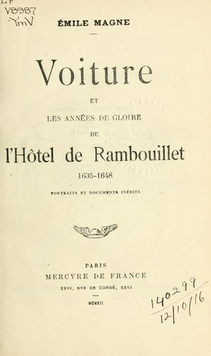 Cover for Voiture et les années de gloire de l'Hôtel de Rambouillet