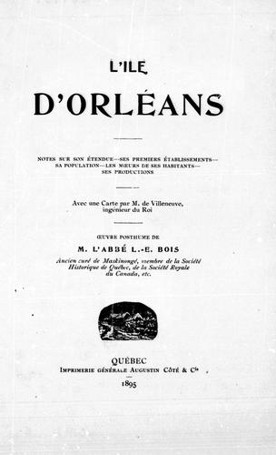 Cover for L' Ile d'Orléans