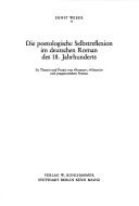 Cover for Die poetologische Selbstreflexion im deutschen Roman des 18. Jahrhunderts