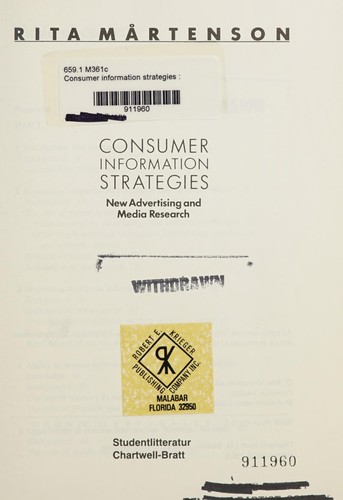 Cover for Consumer Information Strategies