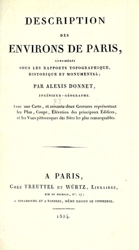 Cover for Description des environs de Paris