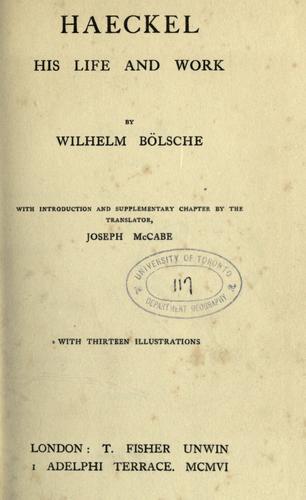 Cover for Haeckel