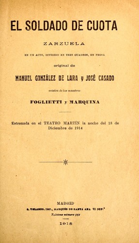 Cover for El soldado de cuota