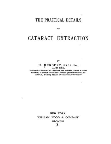 Cover for The Practical details of cataract extraction