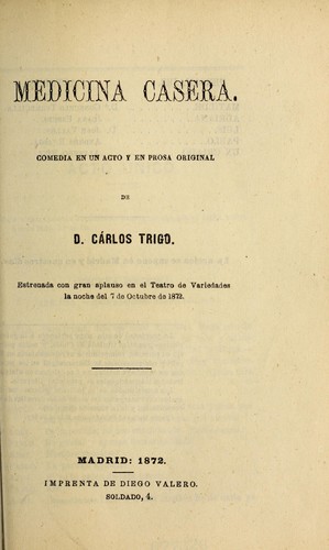 Cover for Medicina casera