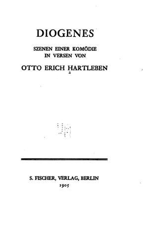 Cover for Diegenes; Szenen einer Komödie in Versen