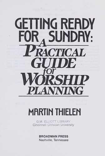 Cover for Getting ready for Sunday