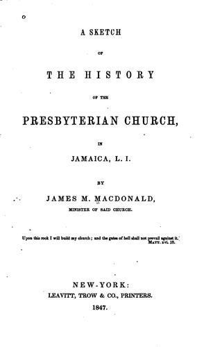 Cover for A Sketch of the History of the Presbyterian Church, in Jamaica, L.I.