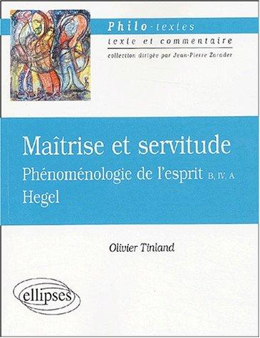 Cover for Hegel, maîtrise et servitude