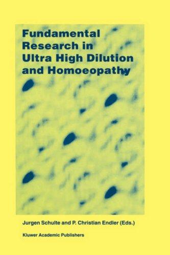 Cover for Fundamental research in ultra high dilution and homoeopathy