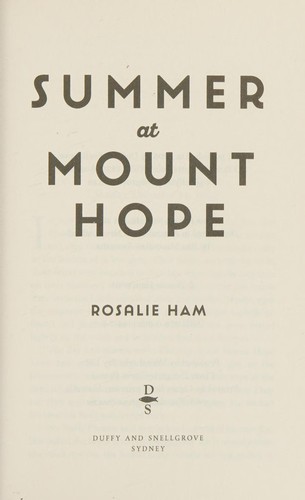 Cover for Summer at Mount Hope