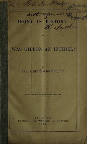 Cover for Irony in history, or, Was Gibbon an infidel?