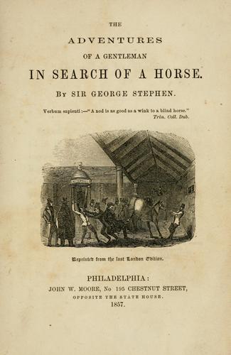 Cover for adventures of a gentleman in search of a horse