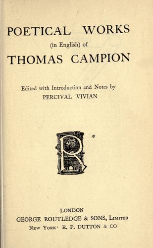 Cover for Poetical works in English of Thomas Campion