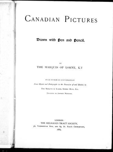 Cover for Canadian pictures, drawn with pen and pencil