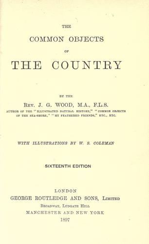Cover for The comon objects of the country.