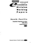 Cover for Population projections for Nauru, 1983-2013
