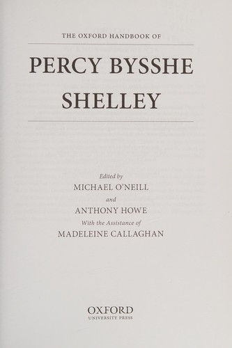 Cover for Oxford Handbook of Percy Bysshe Shelley