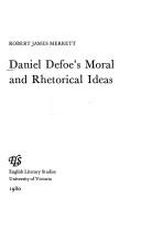 Cover for Daniel Defoe's moral and rhetorical ideas