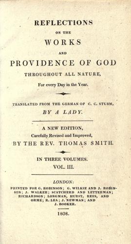 Cover for Reflections on the works and providence of God