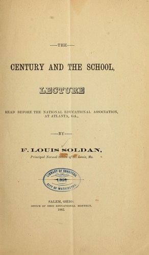 Cover for The century and the school