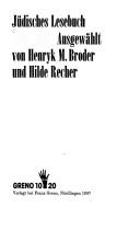 Cover for Jüdisches Lesebuch, 1933-1938