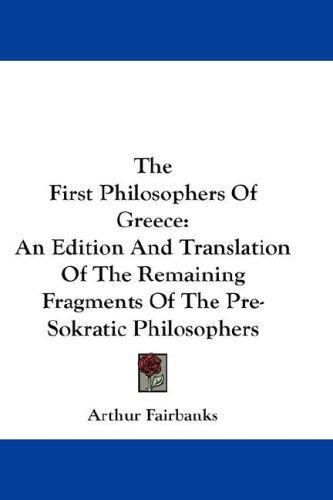 Cover for The First Philosophers Of Greece